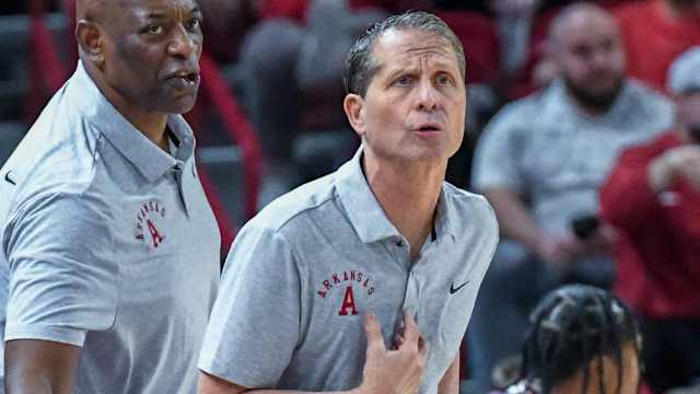 Razorbacks coach Eric Musselman against Missouri