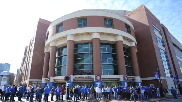 Feb 23, 2020; St. Louis, Missouri, USA; Fans wait to enter the gates prior to the start of a game between the St. Louis Battlehawks and the NY Guardians at The Dome at America's Center. Mandatory Credit: Billy Hurst-USA TODAY Sports  