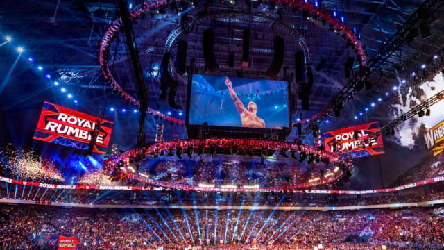 Cody Rhodes celebrates his victory at the 2023 Royal Rumble.