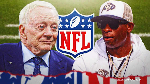 Dallas Cowboys owner Jerry Jones and University of Colorado-Boulder head football coach Deion Sanders.