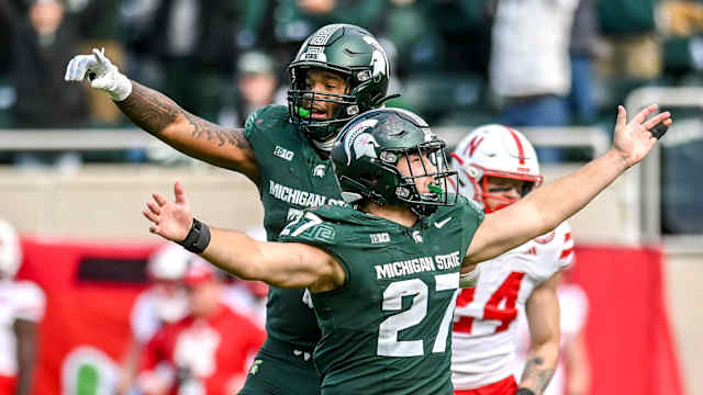 Michigan State celebration 2023 vs Nebraska end of game USATSI_21817369