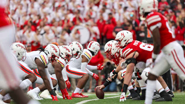 Nebraska Maryland line of scrimmage 2023 Nebraska-Maryland football