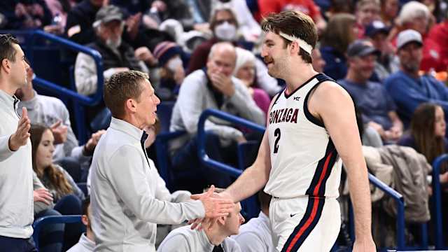 Drew Timme, Mark Few Gonzaga
