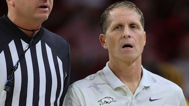 Razorbacks' Eric Musselman against UNC-Greensboro on Friday night