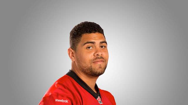 Former Calgary Stampeders defensive lineman Corey Mace, seen here in 2014, was named head coach of the Saskatchewan Roughriders.