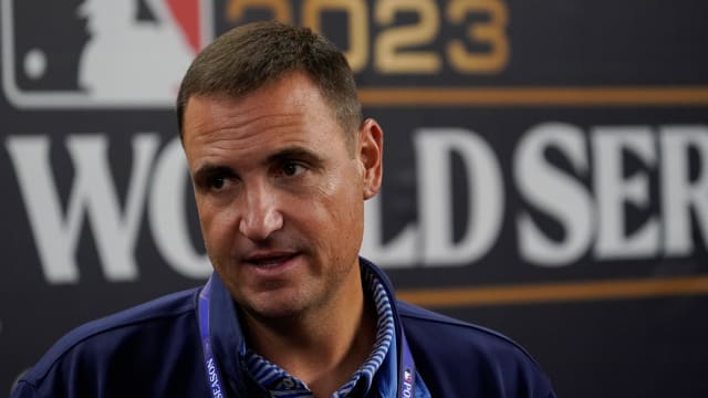 Texas Rangers General Manager Chris Young before the game against the Arizona Diamondbacks in Game 2 of the 2023 World Series at Globe Life Field.