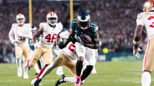 A.J. Brown went over 100 yards receiving for the first time in more than a month but the Philadelphia Eagles lost, 42-19, to the San Francisco 49ers.