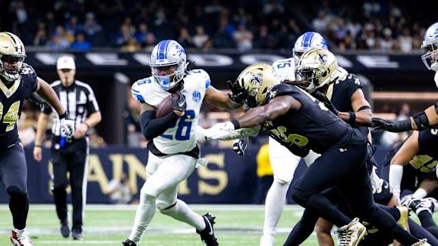 Detroit Lions running back Jahmyr Gibbs.