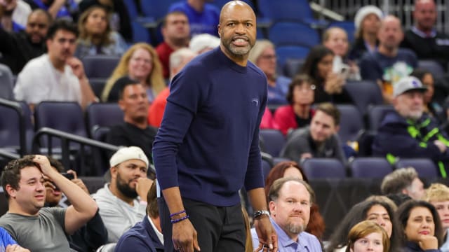 Orlando Magic head coach Jamahl Mosley looks on during the second quarter against the Detroit Pistons at Amway Center.