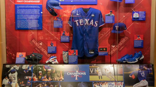 The National Baseball Hall of Fame and Museum’s Autumn Glory exhibit has been updated to include artifacts from the 2023 MLB postseason, including a special section dedicated to the Texas Rangers' first World Series championship.
