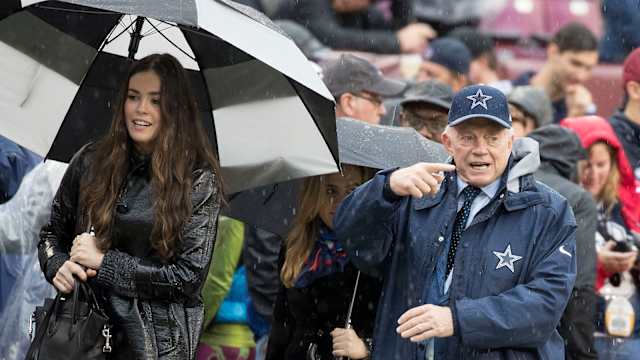 Jerry Jones in the rain