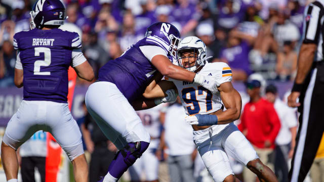 ep 9, 2023; Evanston, Illinois, USA; University of Texas El Paso Miners defensive end Kanious Vaughn (97) rushes the quarterback against the Northwestern Wildcats at Ryan Field. Mandatory Credit: Jamie Sabau-USA TODAY Sports