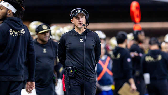 New Orleans Saints head coach Dennis Allen looks on against the Atlanta Falcons 