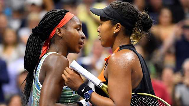 Coco Gauff and Naomi Osaka at the U.S. Open.