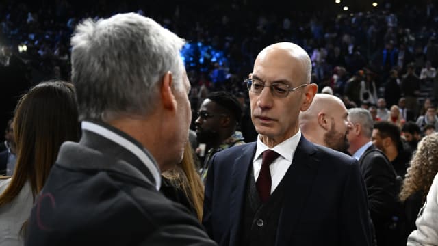 NBA commissioner Adam Silver attends the NBA Paris Game between the Brooklyn Nets and the Cleveland Cavaliers