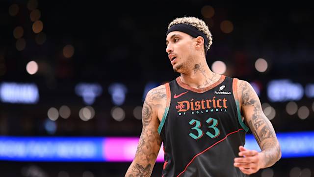 Dec 15, 2023; Washington, District of Columbia, USA; Washington Wizards forward Kyle Kuzma (33) during the game against the Indiana Pacers at Capital One Arena. Washington Wizards defeated Indiana Pacers 137-123.