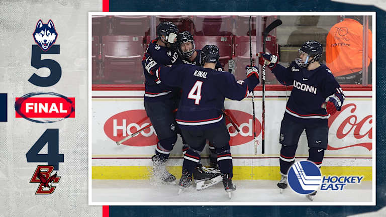 Men’s Hockey: UConn Upends No.18 BC With Last-Second Goal