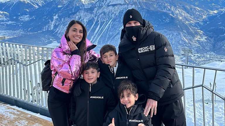 Esquiando y en traje de baño: así vacacionó Messi con su familia en los Alpes