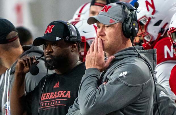 Scott Frost 2022 first half Nebraska vs Georgia Southern football USATSI_19024623