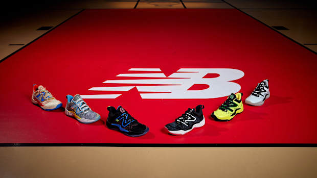 Six pairs of New Balance Two WXY V3 shoes.