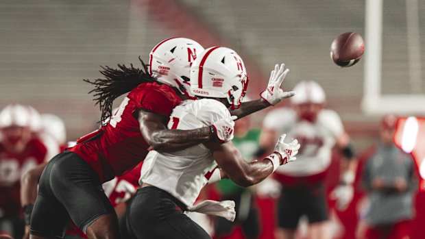 Defensive back 2023-08-24 Nebraska football practice mock game