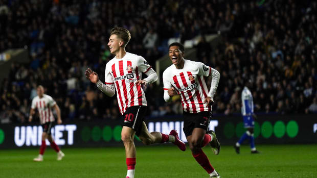 Jack Clarke scoring his first at Hillsborough