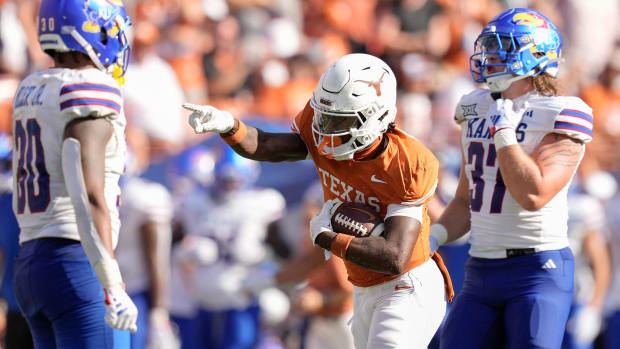 Johntay Cook after making an explosive play against the Kansas Jayhawks. 