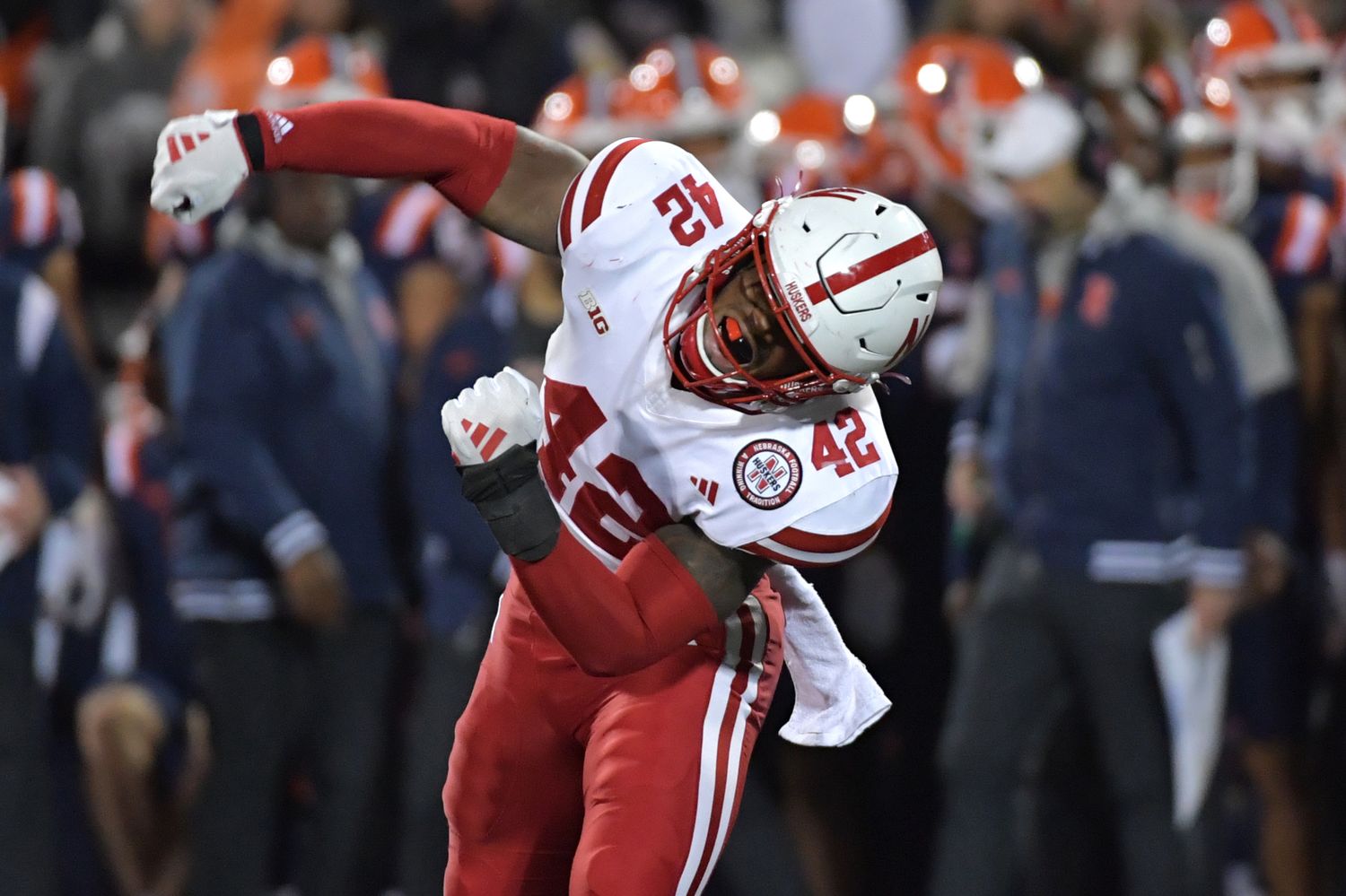 Mikai Gbayor Nebraska at Illinois football