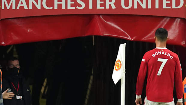 Cristiano Ronaldo pictured at Old Trafford in 2021