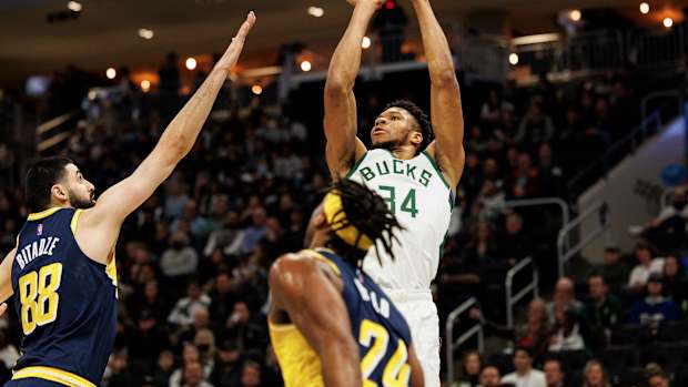 Goga Bitadze Buddy Hield Giannis Antetokounmpo Indiana Pacers