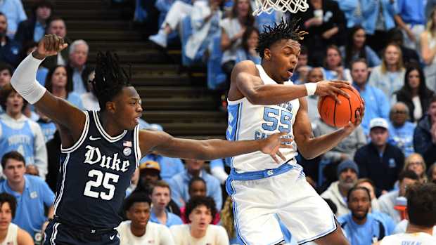 UNC basketball forward Harrison Ingram versus Duke