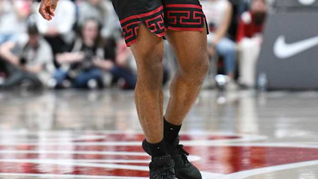 USC Trojans guard Bronny James dribbles the basketball.