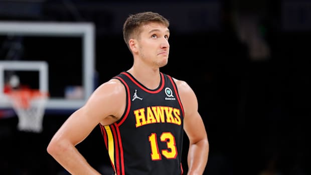 Bogdan Bogdanovic stands on the court.