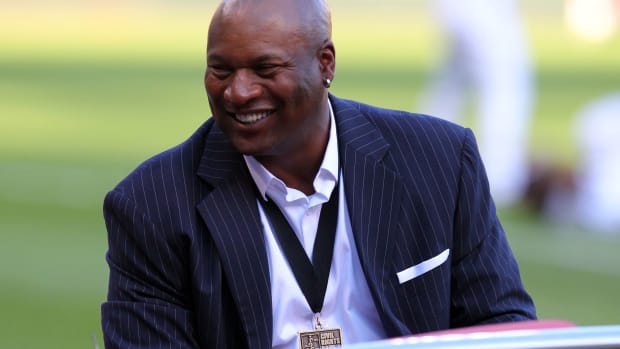 Former Chicago White Sox Bo Jackson prior to a game.