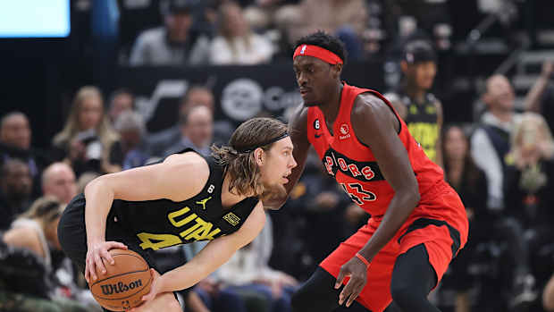 Utah Jazz center Kelly Olynyk, Toronto Raptors forward Pascal Siakam