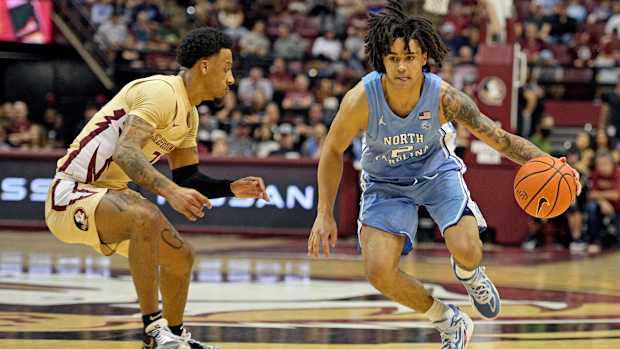 UNC basketball guard Elliot Cadeau