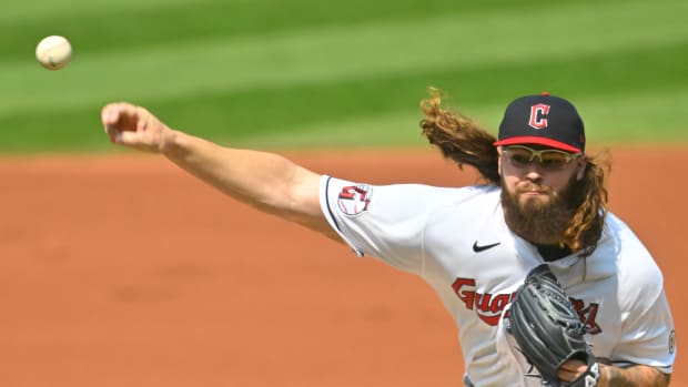 Sep 15, 2022; Cleveland, Ohio, USA; Cleveland Guardians starting pitcher Hunter Gaddis (70) delivers a pitch in the first inning against the Chicago White Sox at Progressive Field. Mandatory Credit: David Richard-USA TODAY Sports