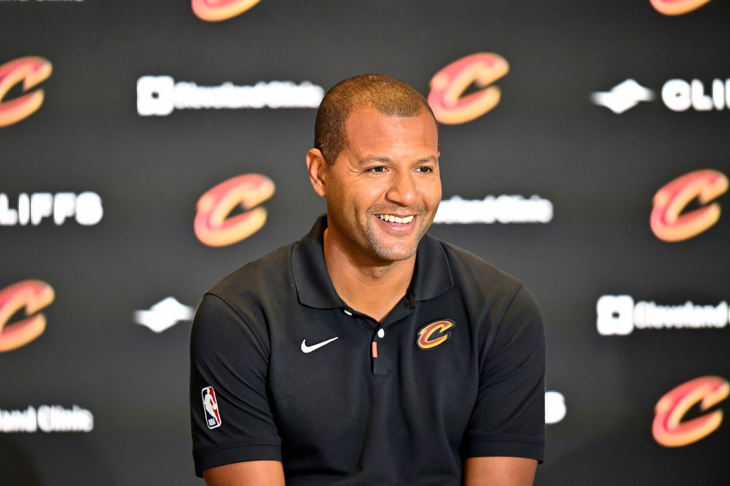 Sep 14, 2022; Cleveland, OH, USA; Cleveland Cavaliers president of basketball operations Koby Altman speaks to the media during an introductory press conference at Rocket Mortgage FieldHouse. Mandatory Credit: David Richard-USA TODAY Sports