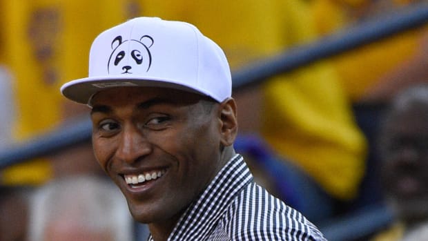 Metta Sandiford-Artest during the second quarter in game two of the NBA Finals between the Golden State Warriors and the Cleveland Cavaliers