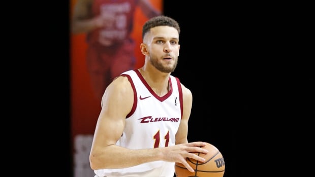 ORLANDO, FL - DECEMBER 20: Pete Nance #11 of the Cleveland Charge handles the ball during the game against G League Ignite during the 2023 G League Winter Showcase on December 20, 2023 at the Hyatt Regency in Orlando, Florida.
