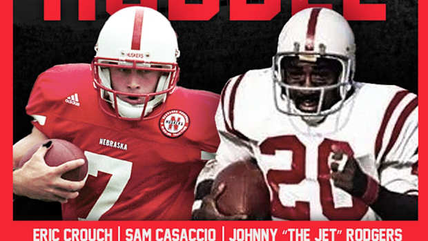 Husker Heisman Huddle Eric Crouch and Johnny Rodgers 2