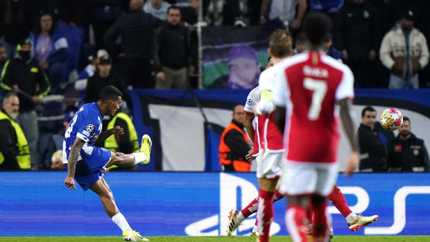 Porto winger Galeno pictured (left) scoring in a 1-0 win against Arsenal in the UEFA Champions League in February 2024