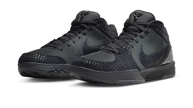 Side view of Kobe Bryant's black Nike sneakers.