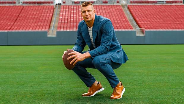Rob Gronkowski wearing Wolf & Shepherd Dress Shoes