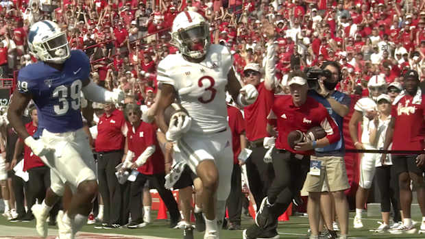 Samouri Toure touchdown Nebraska vs Buffalo football 2021