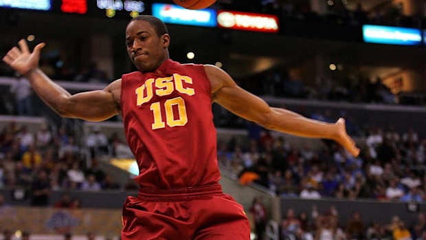 USC Trojans forward DeMar DeRozan dunks the ball.