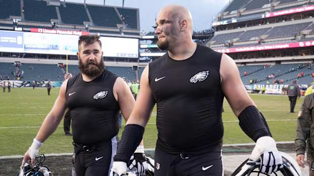 Jason Kelce and Lane Johnson