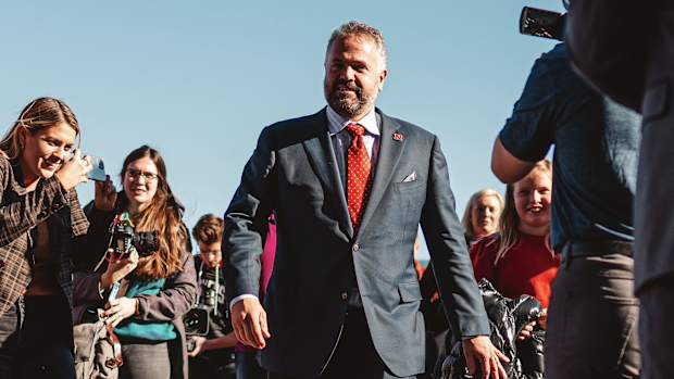 Matt Rhule first day 2022.11.28 outside stadium
