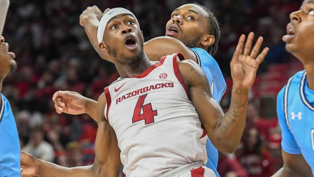 Razorbacks Davonte Davis during the game with Old Dominion