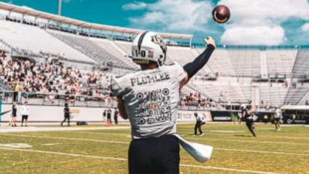 John Rhys Plumlee's ability to throw accurately gives him an advantage in the QB battle when combining his skills as a runner